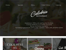 Tablet Screenshot of calabriapizza.com